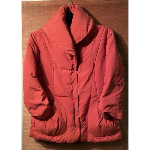 Talbots Coat Women’s Size Small Peach Snaps Pockets - Picture 2 of 6